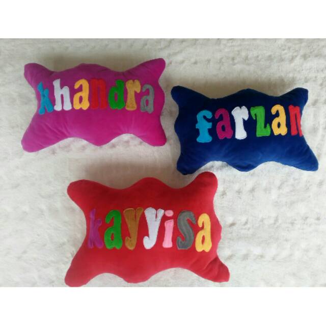 Bantal nama/bantal/bantal anak/bantal karakter/bantal unik/bantal lucu/bantal empuk/bantal warna