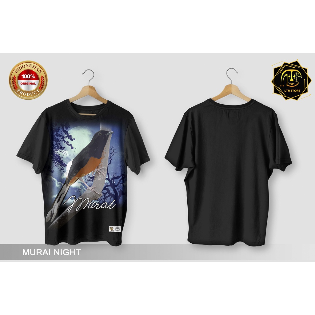 [ BAYAR DI TEMPAT ] BAJU PRINTING GAMBAR BURUNG MURAI NIGHT - KAOS DISTRO ORIGINAL KICAU MANIA LOVER