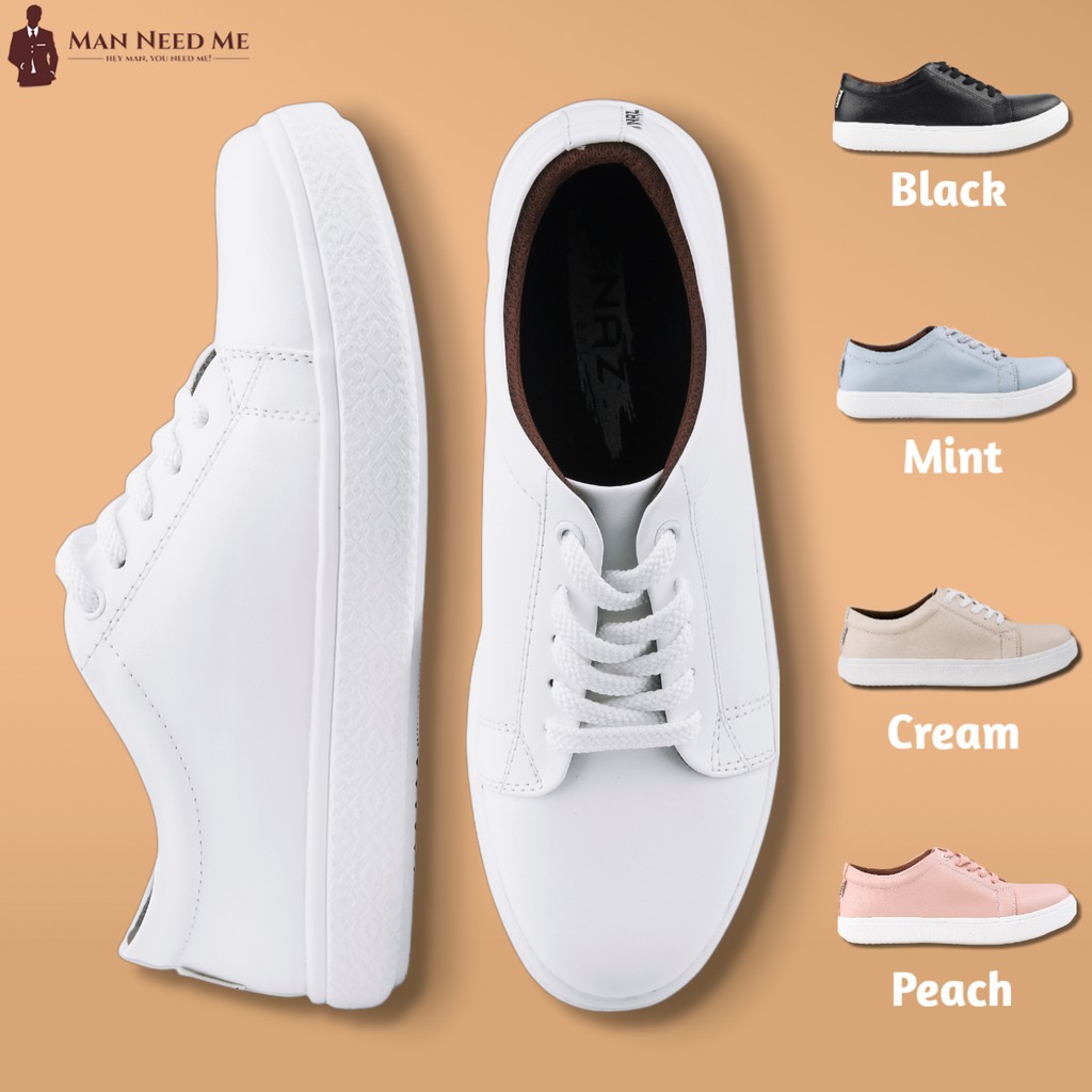 DYLA WHITE |ManNeedMe x NAZ| Sepatu Sneakers Wanita Casual Sepatu Wanita ORIGINAL-0