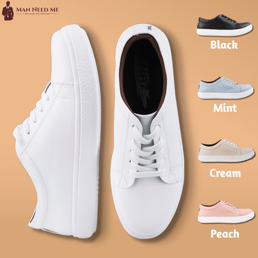 DYLA WHITE |ManNeedMe x NAZ| Sepatu Sneakers Wanita Casual Sepatu Wanita ORIGINAL