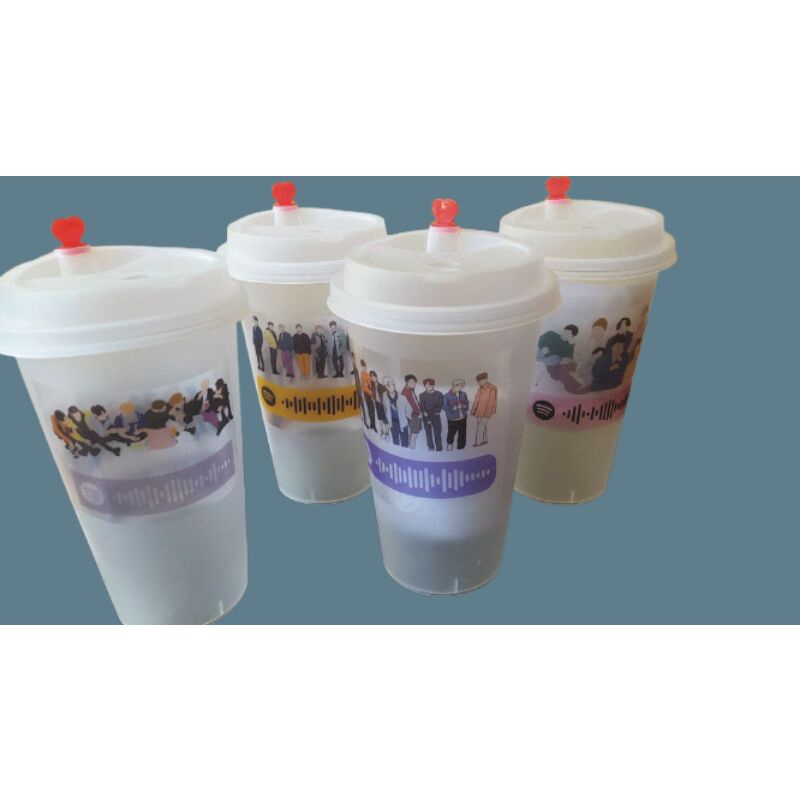 REUSABLE CUP CUSTOM KPOP BOTOL MINUM CUSTOM BEBAS NCT BTS TXT ATEEZ ENHYPEN BLACKPINK DLL