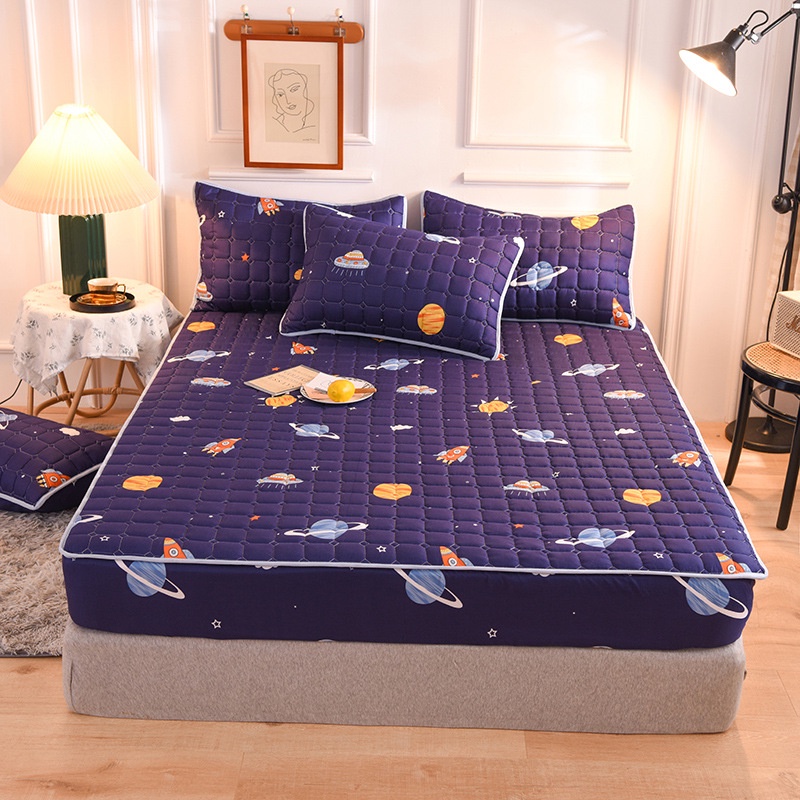 SPREI WATERPROOF SULTAN MOTIF ANAK ROKET DINO BINTANG KUCING POLOS UKIR UKURAN 180X200 160x200 120x200