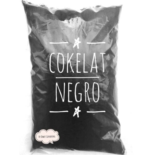 Bubuk COKELAT NEGRO Hitam Pekat Untuk Pewarna Dawet Ireng, Cincau, Brownies Dan Aneka Kue