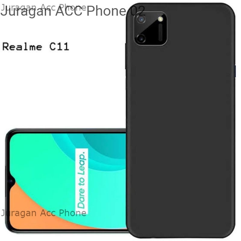 Soft Case Blackmatte Realme C11 Casing Silikon  Black Matte Hitam Polos Realme C11 Terbaik