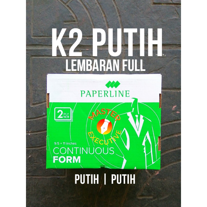 [Dus] Paperline Kertas Continuous Form HVS 2 Ply 9.5 &quot; x 11 &quot; K2 Putih - Khusus Go-Send Bandung