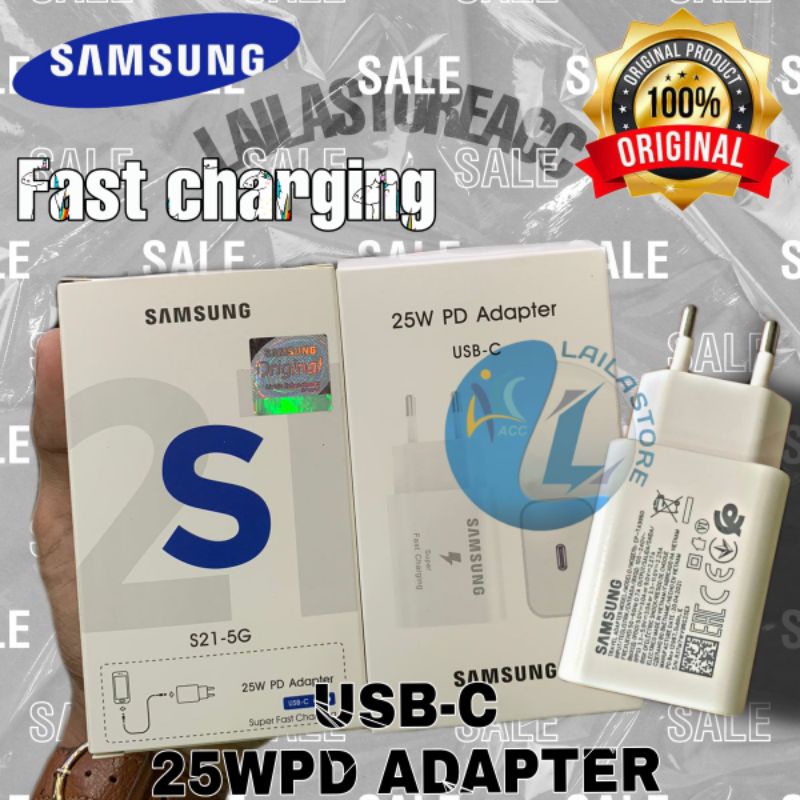 Kepala Charger/Adapter Charger Samsung Usb C Fast Charging 25W A51 A71 A70 A80 NOTE 10 By Samsung-5