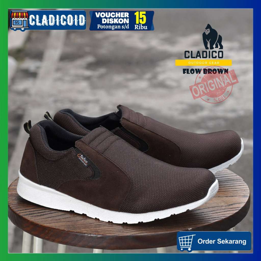 SEPATU SPORT PRIA SLIP ON RUNNING OLAHRAGA MODEL TRENDI DAN STYLISH CLADICO FLOW ORIGINAL MURAH