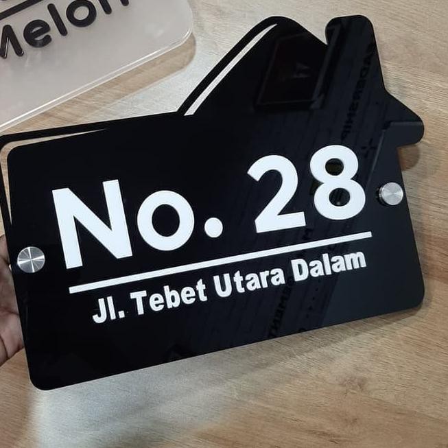 

C77O Papan Acrylic Akrilik ALAMAT nomor rumah TIMBUL 3D TER Terlaris