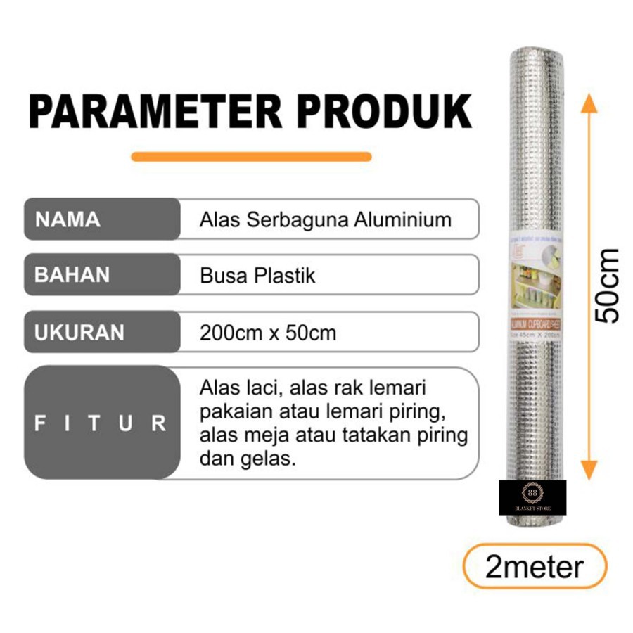 HS Alas Alumunium Serbaguna Alas Laci Rak Lemari Alas Rak Piring 45cm