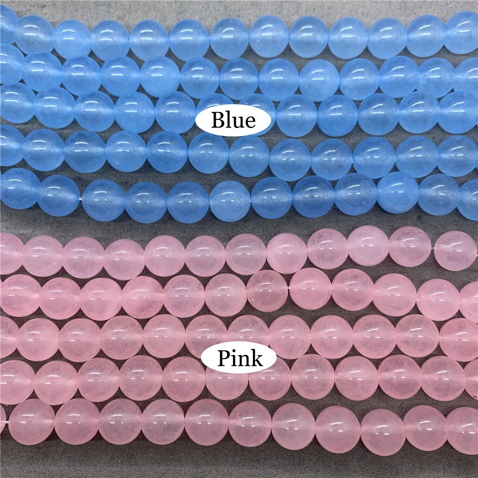 Pink Blue Agate Beads Stone