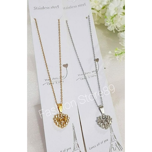 New Kalung Titanium Love Motif full permata Gold dan Silver Antikarat bestquality import