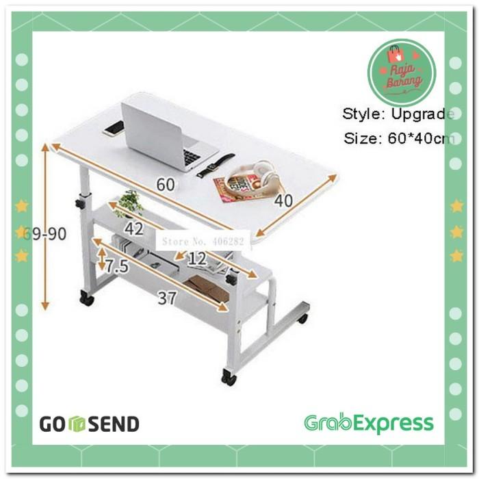 Meja Laptop Adjustable Portable Movable Laptop Desk dengan Rak Buku