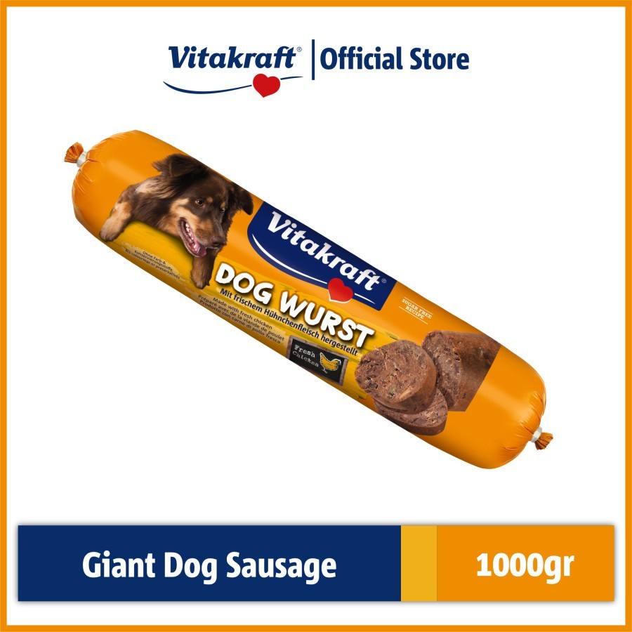 Giant Dog Sausage Makanan Anjing Snack Sosis Vitakraft Wurst Breed 1kg