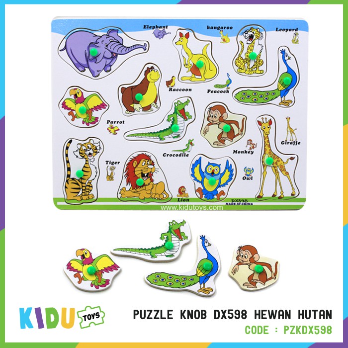 Mainan Puzzle Anak Puzzle Knob Hewan Kidu Toys