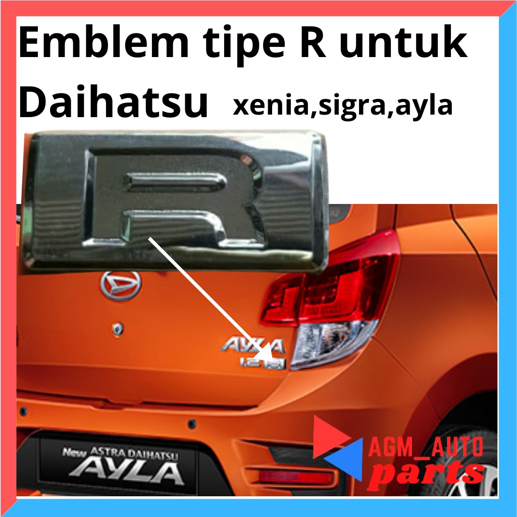 Emblem Logo tipe R Daihatsu Xenia/logo tipe R Daihatsu sigra/logo tipe R daihatsu ayla/Logo Tipe R