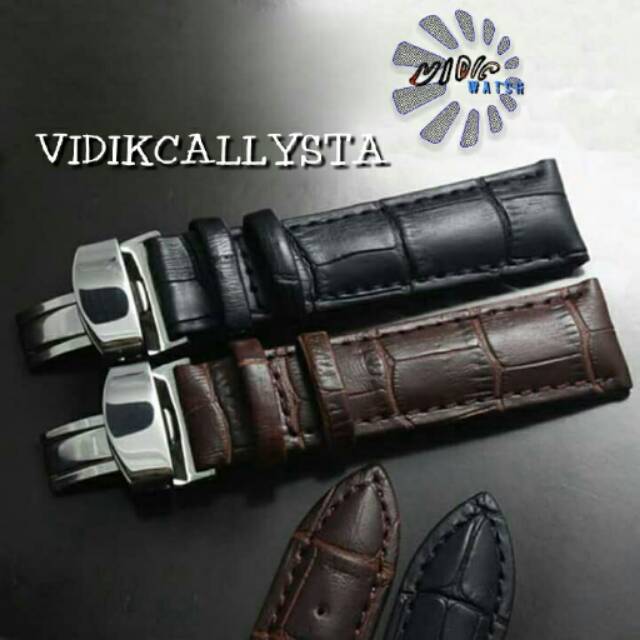 STRAP BUTTERFLY ENGSEL / TALI KULIT KALEP BUTTERFLY MOTIF ENGSEL 18 20 22 24 MM