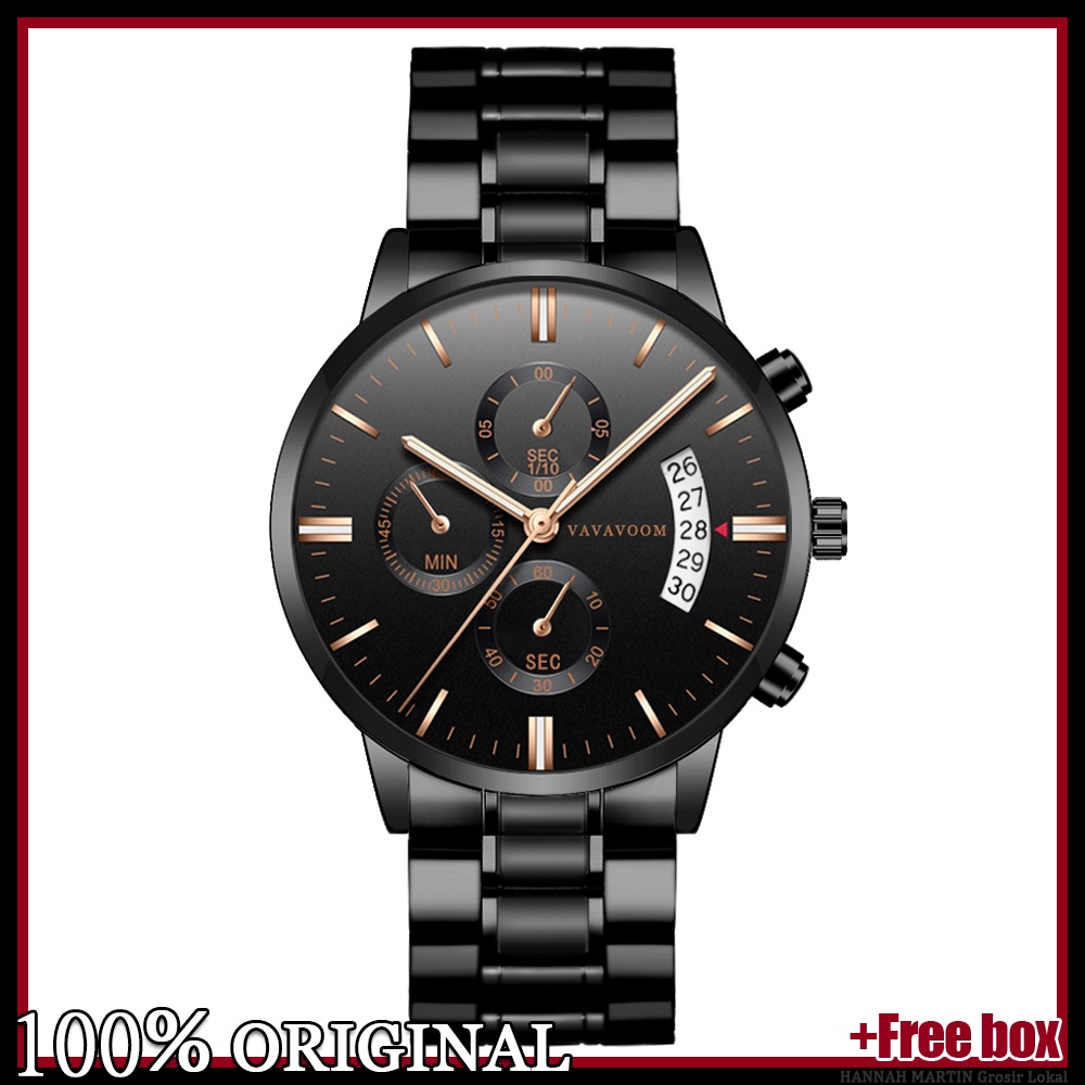 Original Jam Tangan Pria VAVA VOOM 100% Original Kronograf JAM TANGAN COWOK Quartz MurshArloji laki