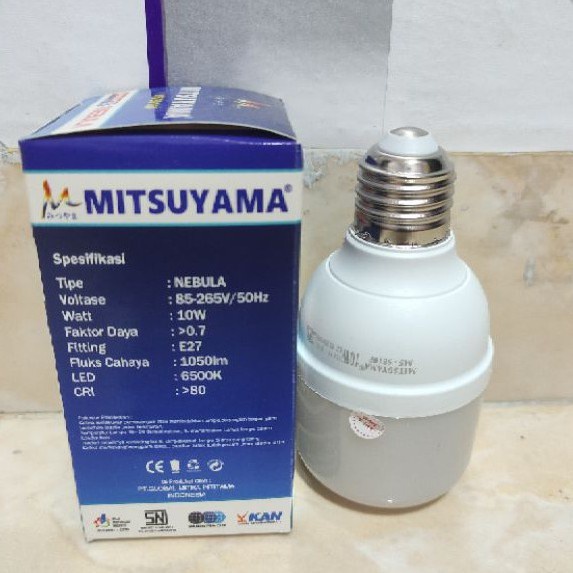 Lampu Bohlam LED 10 Watt Mitsuyama MS-9810F Cahaya Putih SNI Original