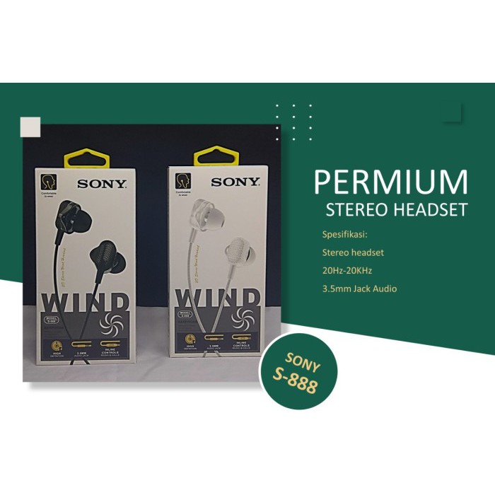 [RO ACC]  WIND PREMIUM HEADSET 888 BRANDED ALL TIPE HP JACK 3.5MM
