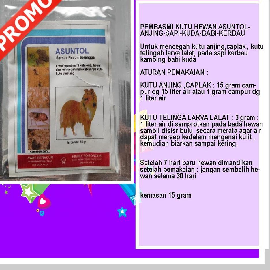 Lagi Tren.. PEMBASMI KUTU HEWAN ASUNTOL-ANJING-SAPI-KUDA-BABI-KERBAU, Obat Hewan ASUNTOL , Untuk men