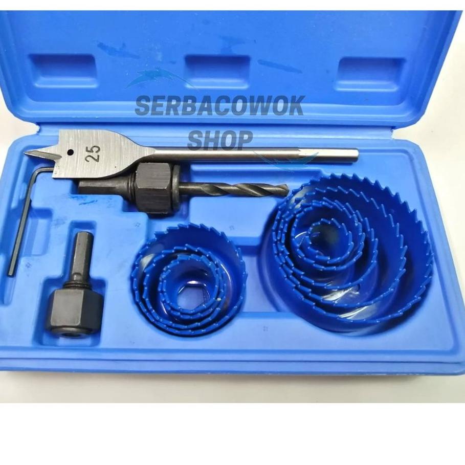 HoleSaw Kit Hole Saw Set 13 Pcs Mata Bor Pelubang Kayu PVC Berkualitas