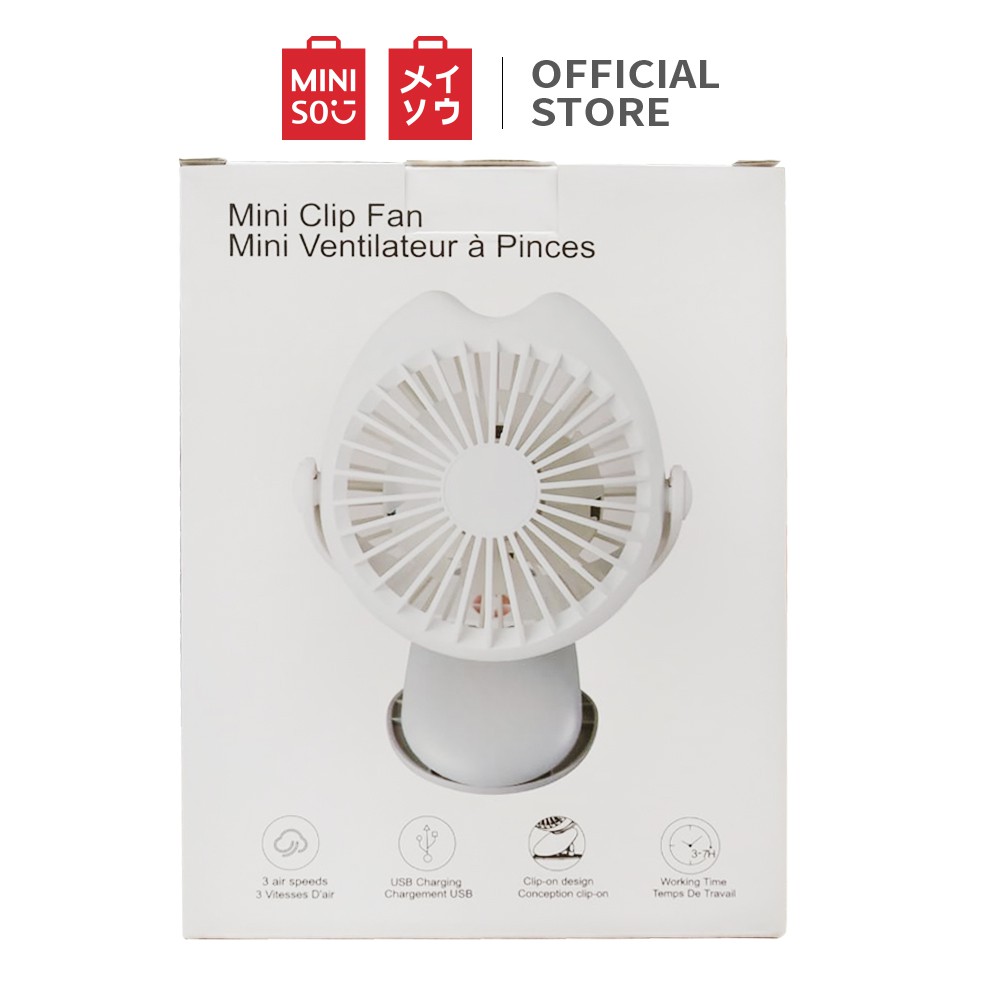 Miniso official Kipas dudukan Owl Clip Handheld portable mini Fan 1800mAh