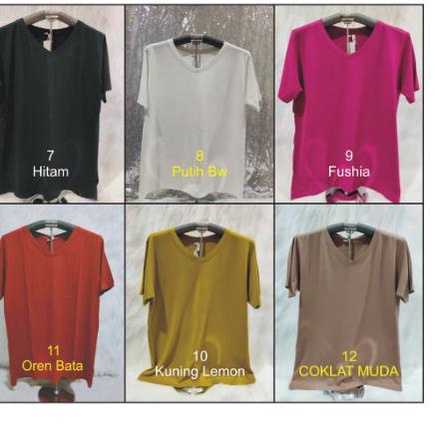 ➦ Kaos Polos Lengan Pendek Kaos Polos Cewek XXL Fashion Wanita ❊