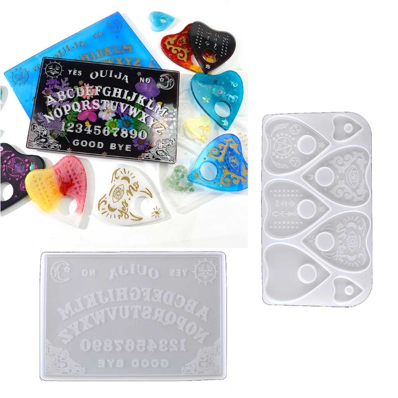 SIY  2Pcs Ouija- Board Planchette Resin Molds Gothic Ouija- Board Game Silicone Molds