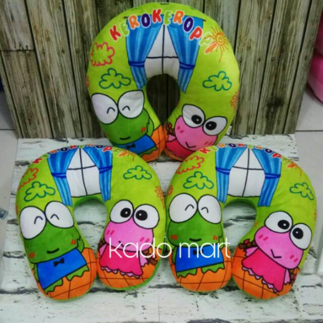 Boneka bantal leher keropi keroppi