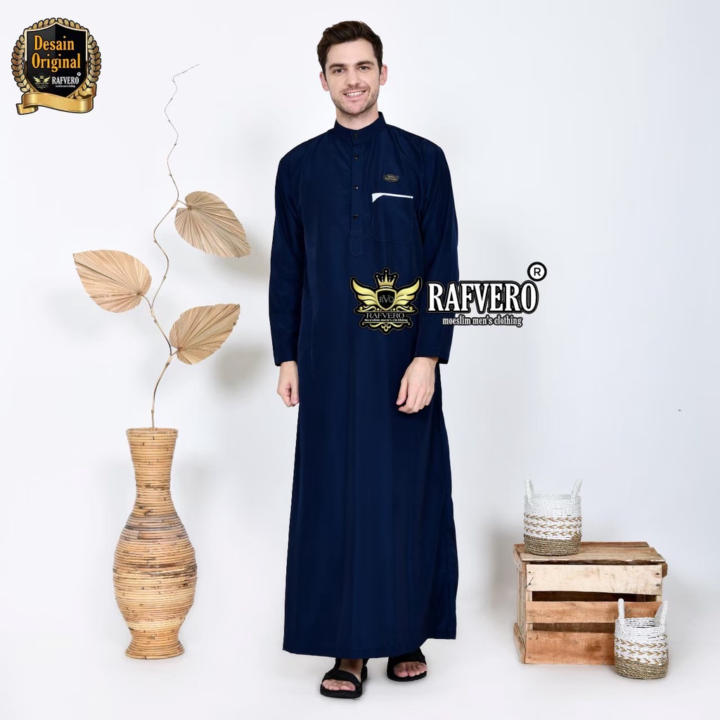 Baju Gamis Laki laki Jubah Pria Dewasa Rafvero Original Pakaian Muslim Al Khafie