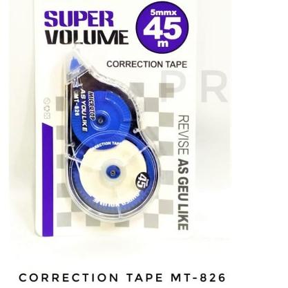 

⚡COD⚡ TIP EX KERTAS TIP EX ROLL BESAR JUMBO 45 M CORRECTION TAPE MT-826 produck terlaris