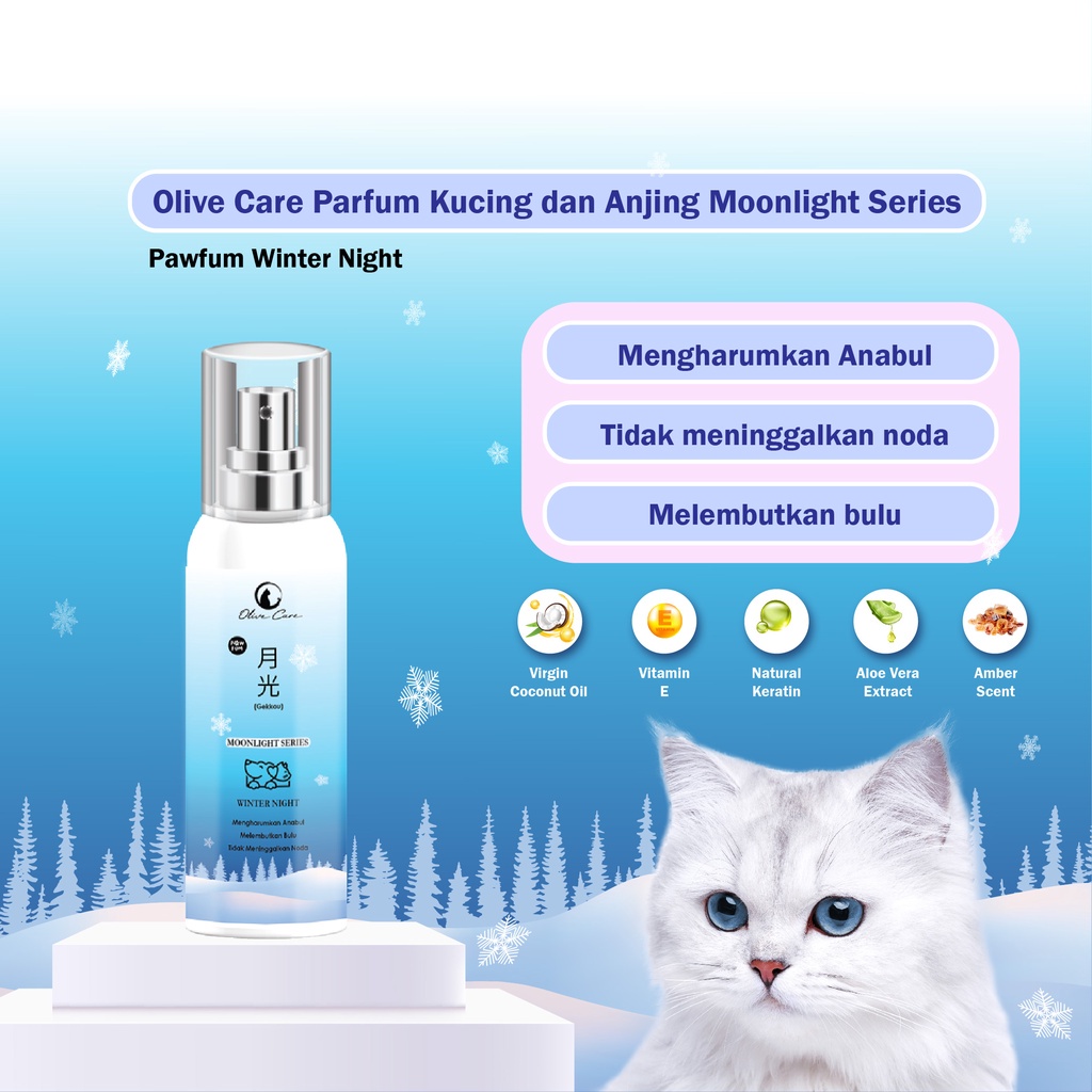 Olive Care Parfum Kucing Anjing WINTER NIGHT Bulu Harum Wangi Lembut