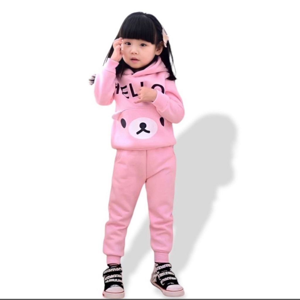 Baju Anak Perempuan Setelan Anak Lucu Setelan Sweater Joger 1-6 Tahun Setelan Hoodie