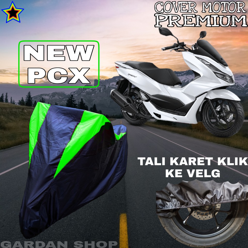 Sarung Motor NEW PCX Hitam HIJAU Body Cover Penutup Pelindung Motor Pcx PREMIUM