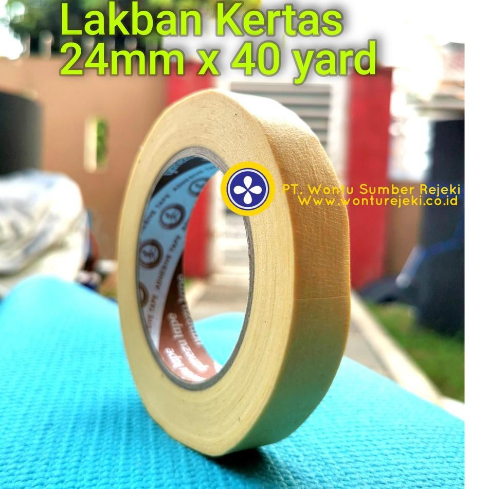

(SEDANG DISKON) masking tape isolasi lakban kertas ukuran 24mm x 40 Yard