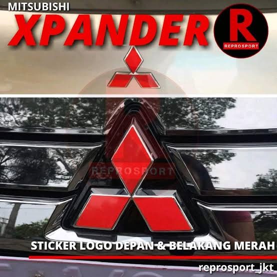 (2 PCS) STIKER LOGO EMBLEM MITSUBISHI XPANDER DEPAN BELAKANG