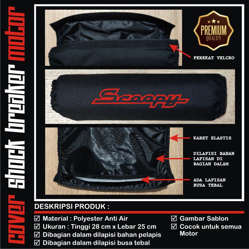 Sarung shockbreaker sarung shock belakang motor Cover shockbreaker Beat/Scoopy/Mio/Vario polyester