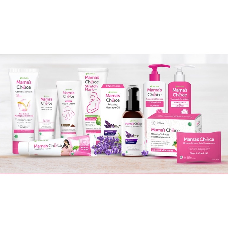 Mama's Choice (Massage Oil/Daily Protection/FaceWash/Nipple Cream/strech Mark Cream/Hair Serum/Pasta Gigi/ SheetMask)