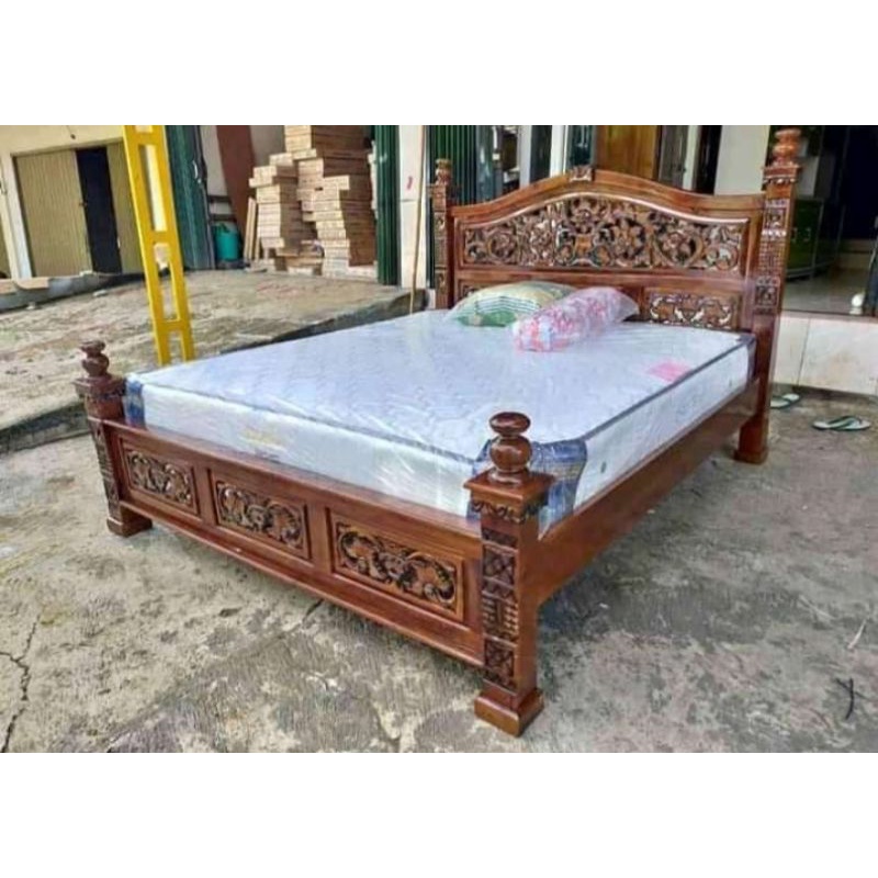 Tempat Tidur Rahwana //Dipan Rahwana Ukir kayu jati