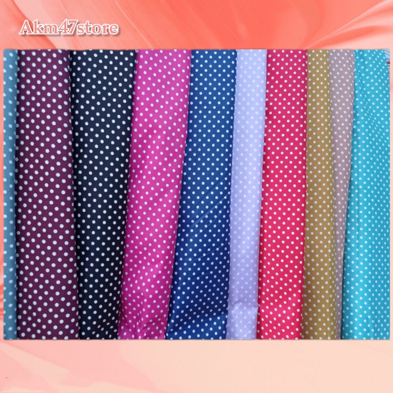 kain sprei dan gorden pocadot meteran lebar 240 - 250 cm bahan katun microtex polymicro 29 warna len