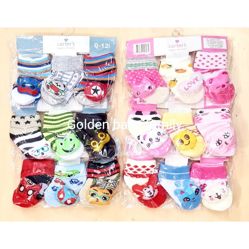 Kaos Kaki lipet / Boneka Carter 3 in1 Anti Slip 0-12 m