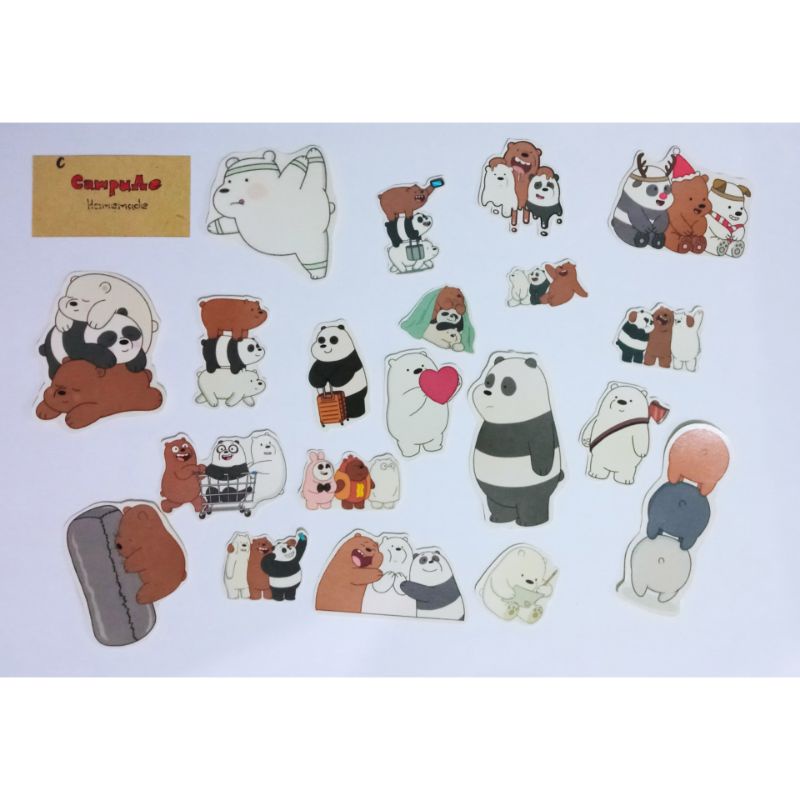 

20pcs Sticker We Bare Bears Tumblr Stiker Hp Scrapbook Journal DIY Homemade Set We Are Bear Waterproof Label Anti Air Lucu Imut
