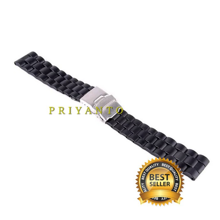 Tali Strap watch Karet Rubber jam tangan 22mm hitam