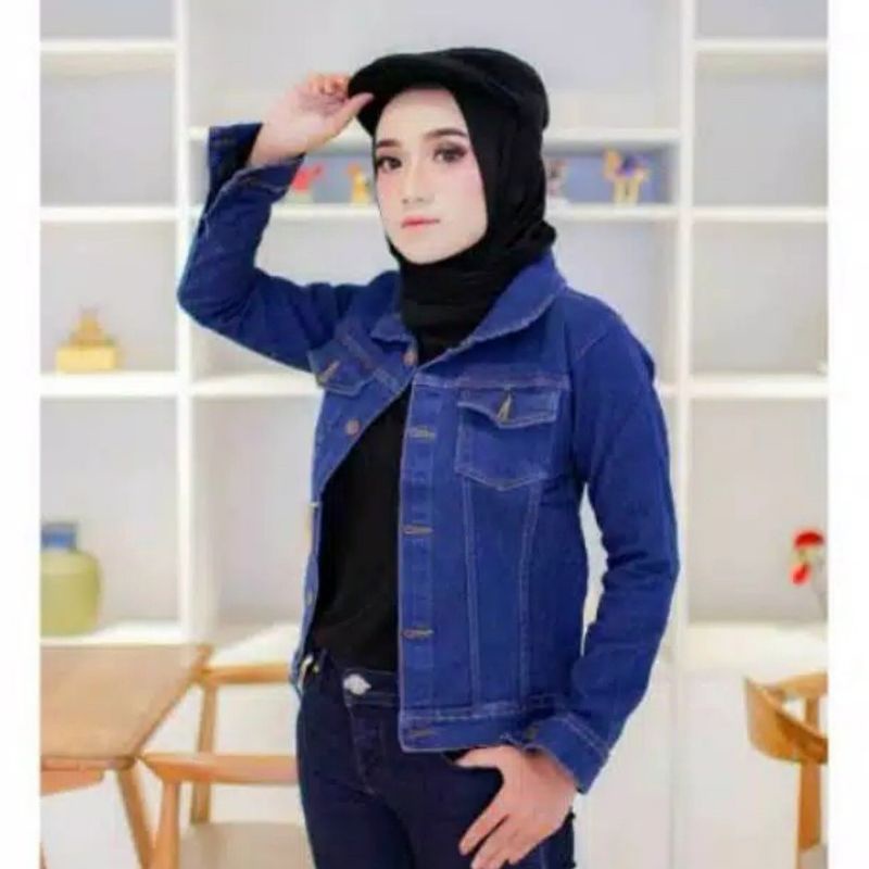 JAKET JEANS WANITA JUMBO XL - XXL JAKET CEWEK JINS DENIM JAKET SNOW