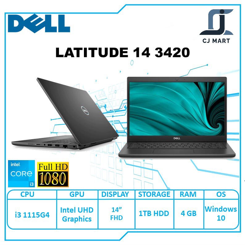 Dell Latitude 14 3420 Core i3-1115G4 / 4GB / 1TB / 14&quot;FHD / W.10 RESMI