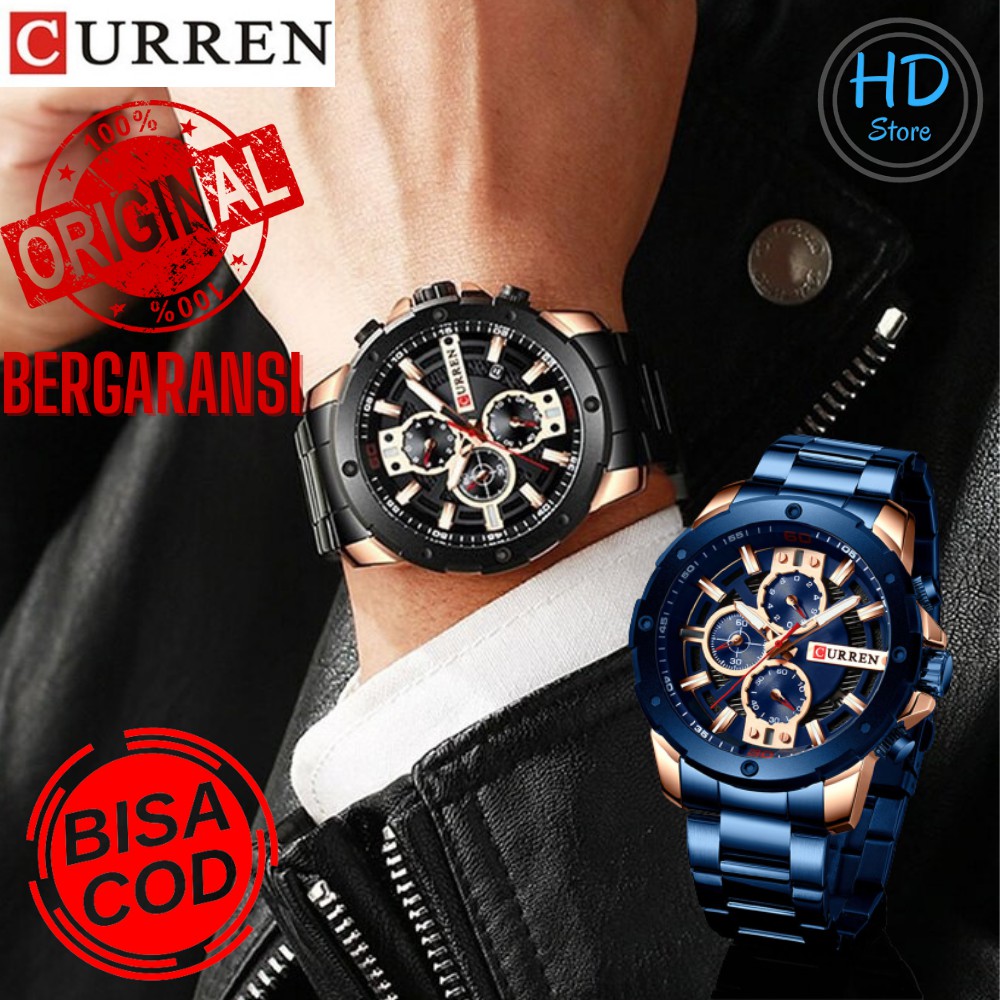 [PROMO] Jam Tangan Pria CURREN Bisnis ORIGINAL 8336 Rantai Stainless Chrono Aktif Anti Air