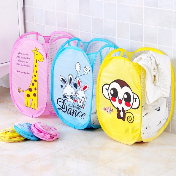 Keranjang Baju Kotor Lipat Laundry Bag Basket Kartun Karakter Praktis Penyimpanan Mainan Anak Boneka