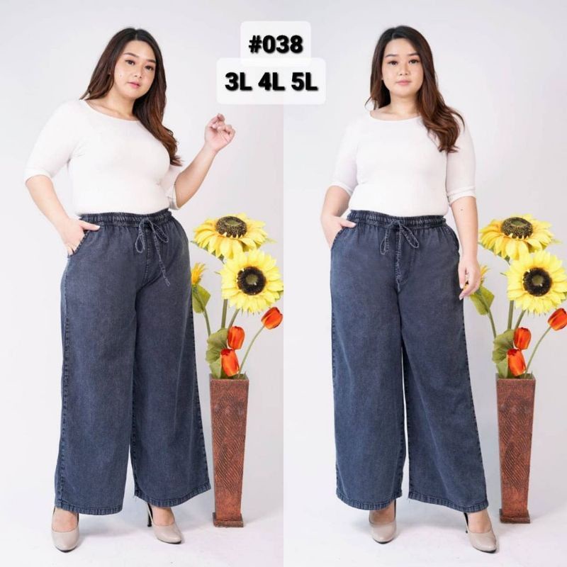 kulot jeans polos jumbo - kulot jeans wanita - kulot jeans terbaru murah