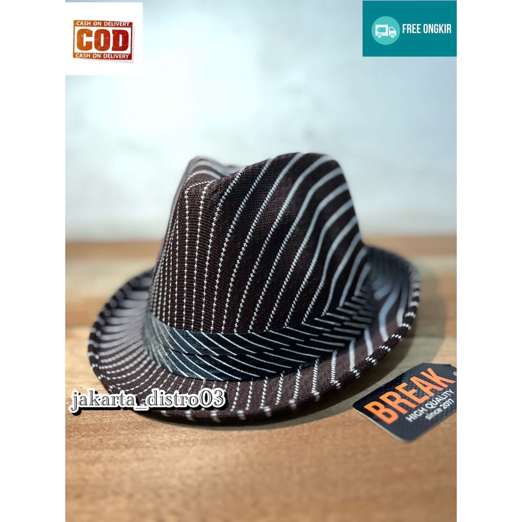 Topi Fedora jazz / Tompi Dewasa Motif Salur