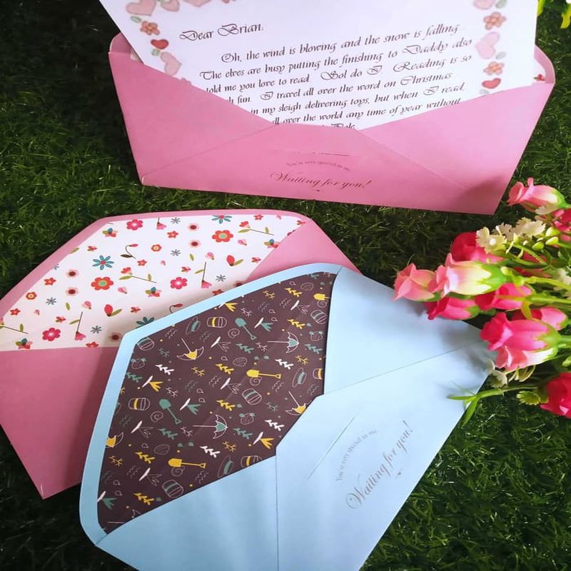

Amplop Surat / Kartu Ucapan / Wedding - BLUE PINK FLOWER SERIES